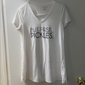 White maternity flowy tee